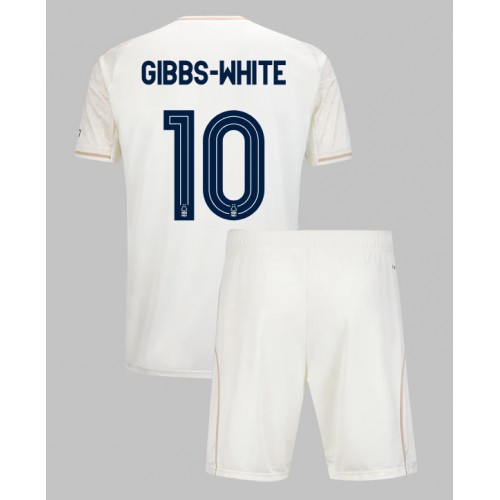 Stroje piłkarskie Nottingham Forest Morgan Gibbs-White #10 Koszulka Wyjazdowej dla dzieci 2025-26 Krótki Rękaw (+ szorty)